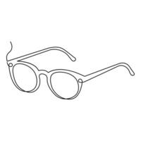 Sunglasses outline vector illustration of front view eyeglasses continuous single line art drawing