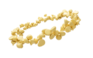 White Chocolate chips fly around 3d illustration png