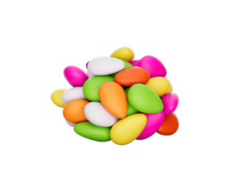 3d bunt Mandel Süßigkeiten Zucker beschichtet Mandel Süßigkeiten , 3d Illustration png