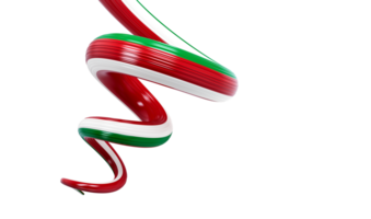 3d bandiera di Italia 3d spirale lucido nastro di Italia , 3d illustrazione png