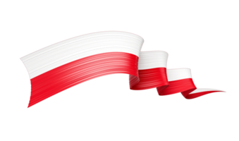 3d Flag Of Poland Country, 3d Wavy Shiny Poland Ribbon, 3d illustration png