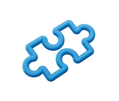 Blue jigsaw puzzle business teamwork concept. 3d illustration png