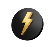 création de logo Thunderbolt dans un cercle noir illustration 3d png