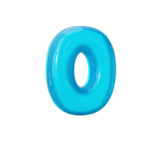 aqua bleu gelée o lettre - 3d illustration png