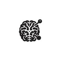 Brain Logo silhouette design vector template. Brainstorm think idea Logotype concept icon.