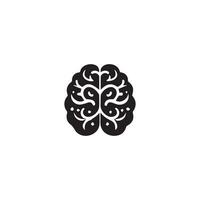 Brain Logo silhouette design vector template. Brainstorm think idea Logotype concept icon.