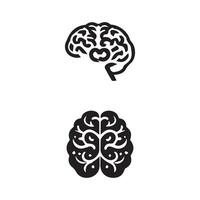 Brain Logo silhouette design vector template. Brainstorm think idea Logotype concept icon.