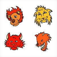 lion, cat, tiger cartoon vector illustration