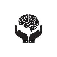 cerebro logo silueta diseño vector modelo. idea genial pensar idea logotipo concepto icono.