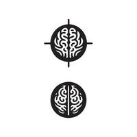 Brain Logo silhouette design vector template. Brainstorm think idea Logotype concept icon.