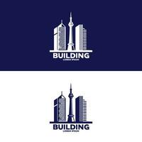 Building icon. Containing house, office, bank, school, hotel, shop, university and hospital icons. Solid icon collection. Vector illustration.