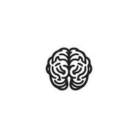 Brain Logo silhouette design vector template. Brainstorm think idea Logotype concept icon.