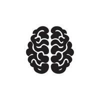 Brain Logo silhouette design vector template. Brainstorm think idea Logotype concept icon.