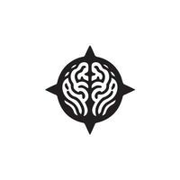 Brain Logo silhouette design vector template. Brainstorm think idea Logotype concept icon.