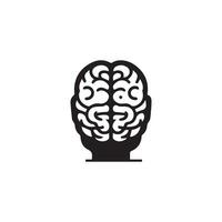 Brain Logo silhouette design vector template. Brainstorm think idea Logotype concept icon.