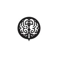 Brain Logo silhouette design vector template. Brainstorm think idea Logotype concept icon.