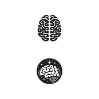 Brain Logo silhouette design vector template. Brainstorm think idea Logotype concept icon.