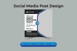 Social media post design and square banner with creative, professional, eye catching and modern layout vector