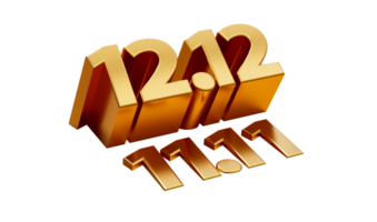 12.12 Einkaufen Tag Verkauf nach 11. 11 Banner mit golden elegant Farbe planen 3d Illustration png