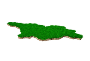 Georgia map soil land geology cross section with green grass 3d illustration png