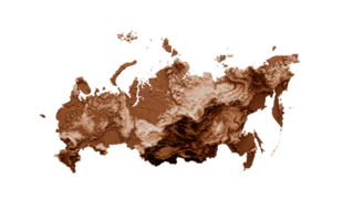 carte de la russie à l'ancienne, graphiques marron dans un style vintage de style rétro. illustration 3d très détaillée png