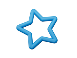 Blue star. 3D rendering. cute smooth star. minimal design png