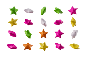 3d bunt Star gestalten Süßigkeiten, Mehrfarbig Zucker beschichtet Süßigkeiten, 3d Illustration png