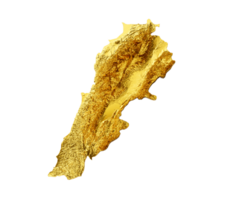 Guyana Map Golden metal Color Height map 3d illustration png