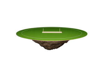 cricket stadion främre se sport spel fält, gräs stadion eller cirkel arena 3d illustration png