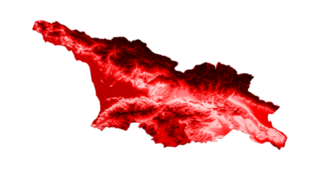 georgien Karta med de flagga färger skuggad lättnad Karta 3d illustration png