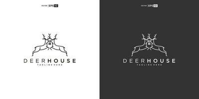 deer with House for Home Real Estate Residential Mortgage Apartment Building Logo Design vector