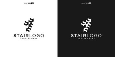 Stair Steps Tread Silhouette for Staircase Architecture Interior Building logo design vector