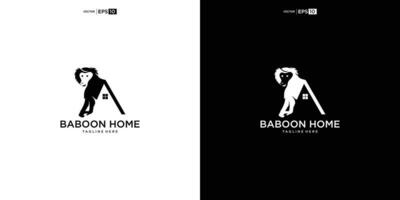 Creative, unique and modern monkey house logo vector design