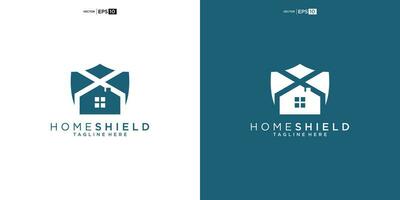 shield and home Icon logo. Security key icon logo vector