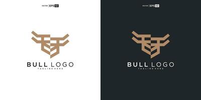 toro, angus vaca bisonte búfalo prima logo diseño. creativo toro cuernos vector