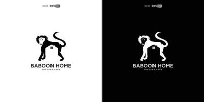 Creative, unique and modern monkey house logo vector design