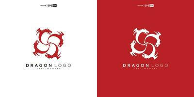dragon silhouette logo design. Dragon vector illustration
