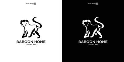 Creative, unique and modern monkey house logo vector design