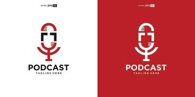 Podcast or Radio Logo design using Microphone vector