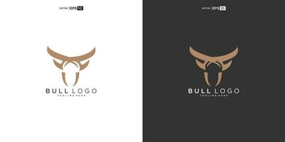 toro, angus vaca bisonte búfalo cabeza prima logo diseño. creativo toro cuernos vector