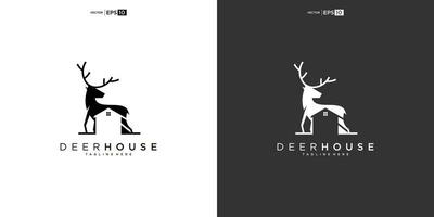 deer with House for Home Real Estate Residential Mortgage Apartment Building Logo Design vector