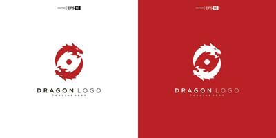 dragon silhouette logo design. Dragon vector illustration