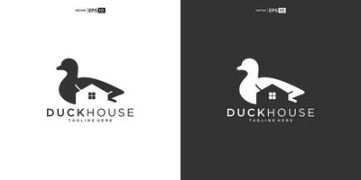 duck with House for Home Real Estate Residential Mortgage Apartment Building Logo Design vector