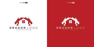 dragon silhouette logo design. Dragon vector illustration