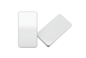 Two Empty White Domino Dice , 3d illustration png