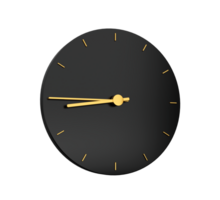 prima oro reloj icono aislado trimestre a nueve en negro icono . ocho cuarenta cinco en punto hora icono 3d ilustración png