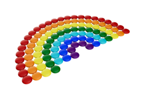 bonbons colorés faisant illustration 3d arc-en-ciel png