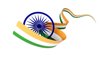 3d drapeau de Inde, 3d ondulé brillant Indien ruban drapeau, 3d illustration png