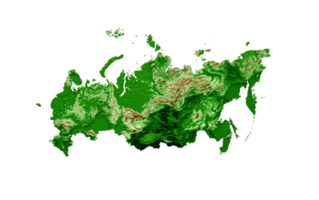 Russia Topographic Map 3d realistic map Color 3d illustration png