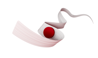 abstrait Japon drapeau ruban rouge et blanc 3d illustration png